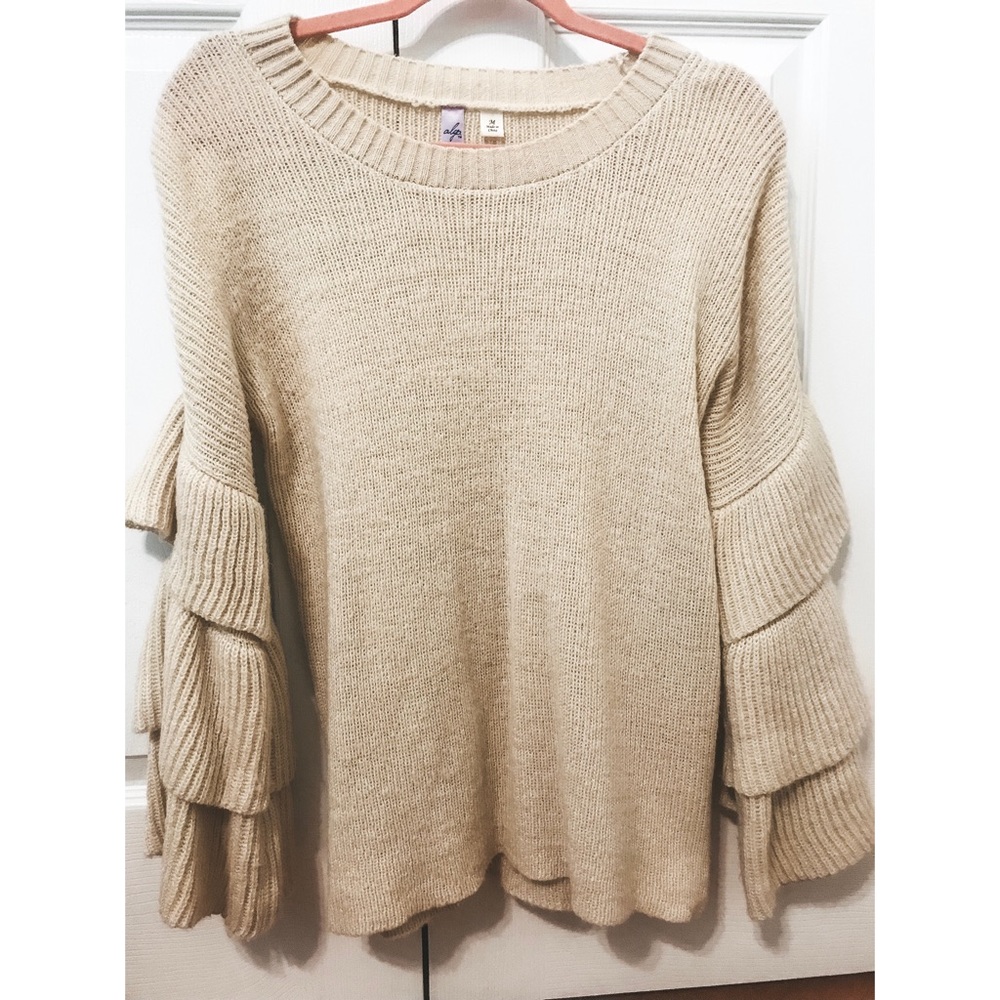 Ruffle Sleeve Sweater
